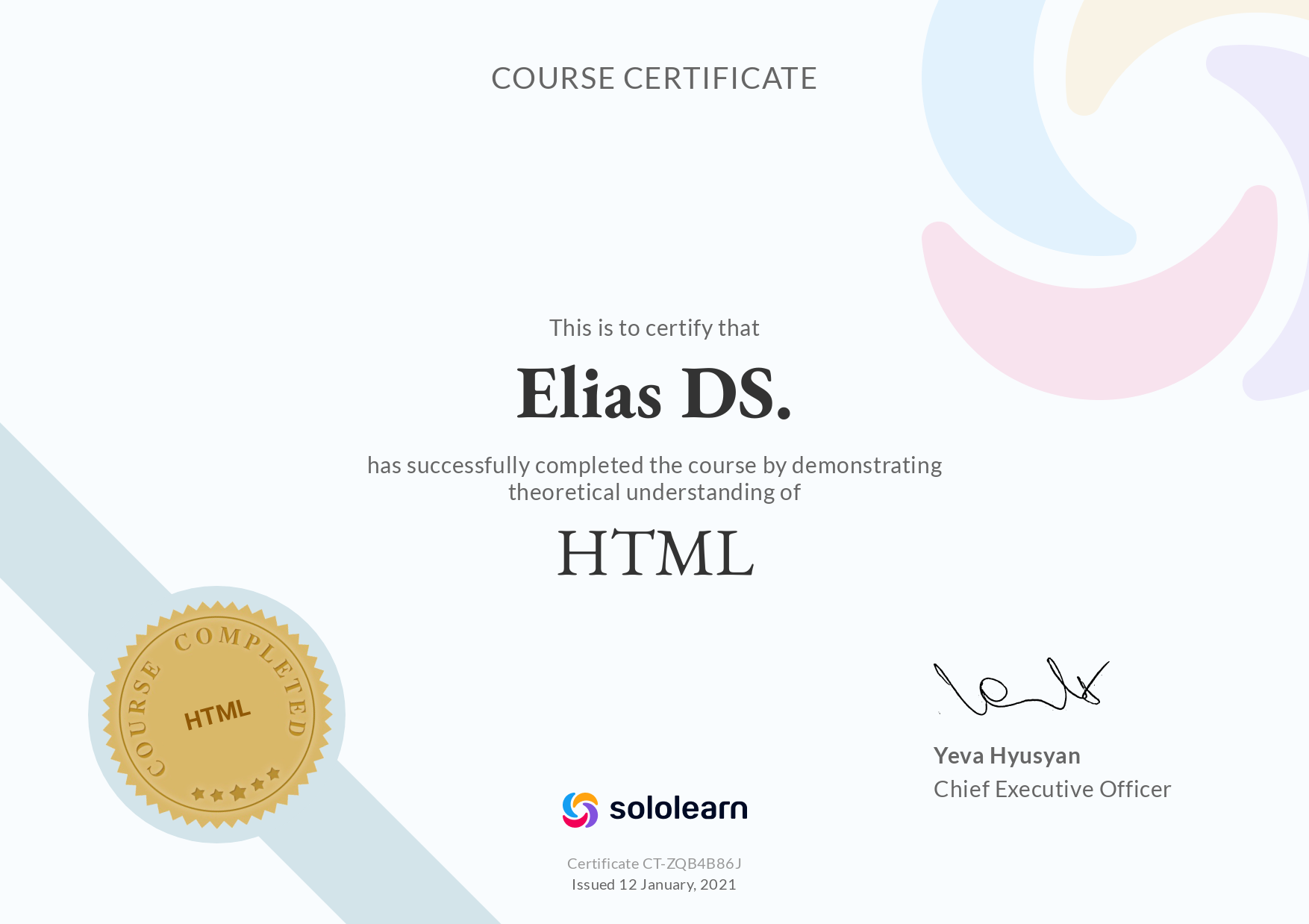 Certificado HTML